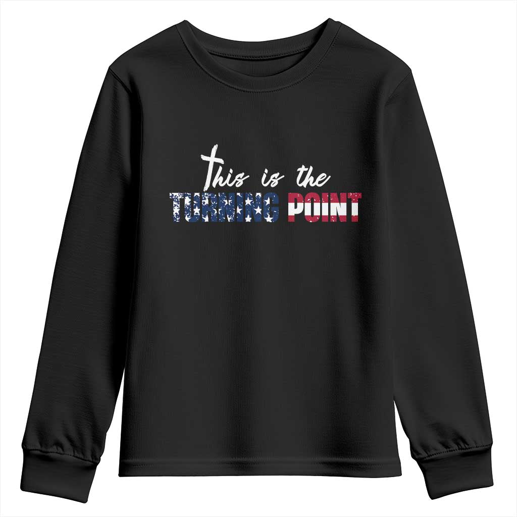 This is The Turning Point Youth Sweatshirt Patriotic American Flag Graphic - Wonder Print Shop