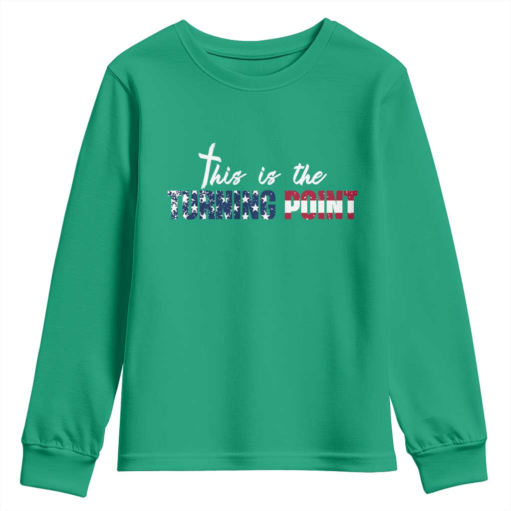 This is The Turning Point Youth Sweatshirt Patriotic American Flag Graphic - Wonder Print Shop