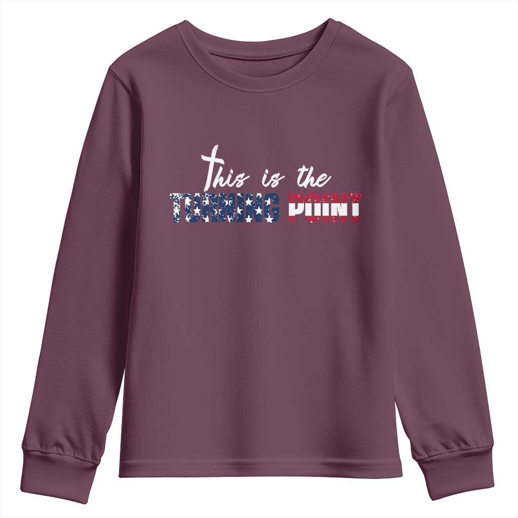 This is The Turning Point Youth Sweatshirt Patriotic American Flag Graphic - Wonder Print Shop