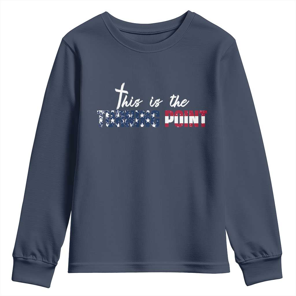 This is The Turning Point Youth Sweatshirt Patriotic American Flag Graphic - Wonder Print Shop