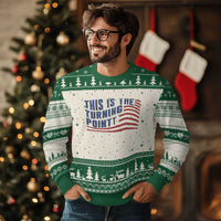 This is The Turning Point Ugly Christmas Sweater USA Flag America True Patriot - Wonder Print Shop