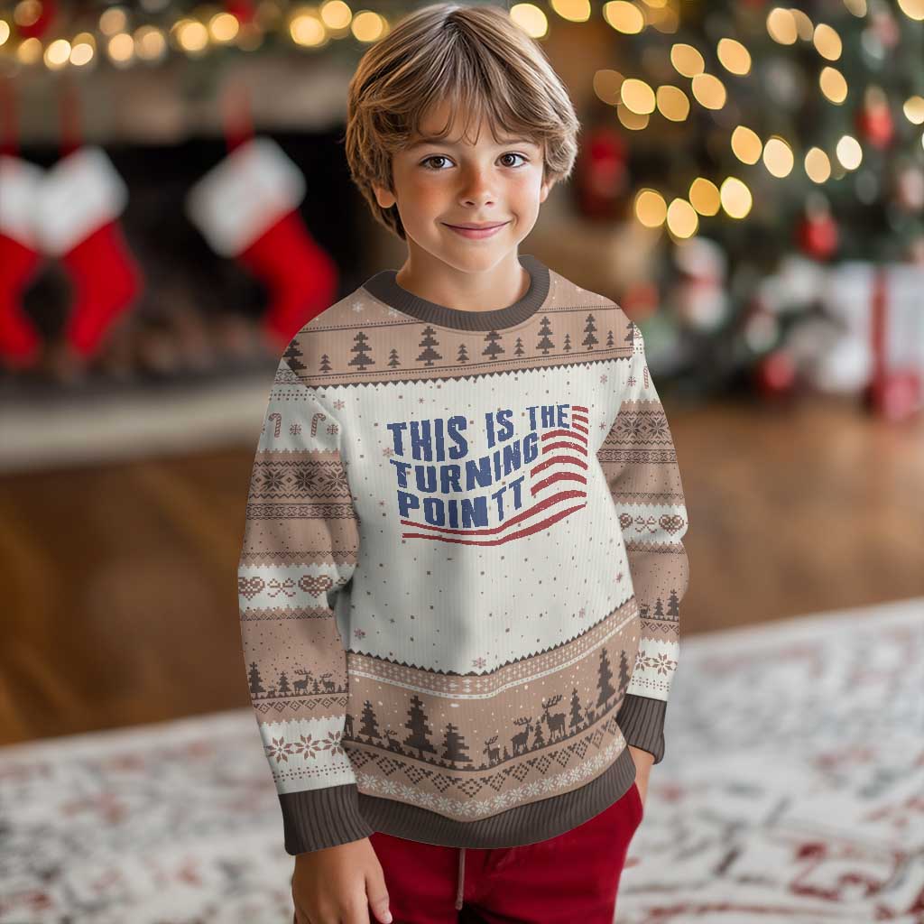 This is The Turning Point Ugly Christmas Sweater USA Flag America True Patriot - Wonder Print Shop
