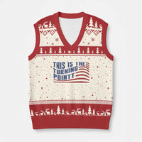 This is The Turning Point V-Neck Knit Sweater Vest USA Flag America True Patriot - Wonder Print Shop