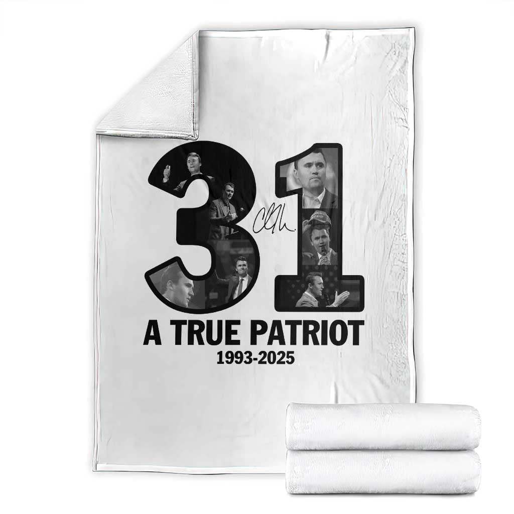 Freedom Number 31 Tribute Graphic Throw Blanket Thank You Charlie Kirk A True Patriot Memorial - Wonder Print Shop
