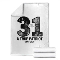 Freedom Number 31 Tribute Graphic Throw Blanket Thank You Charlie Kirk A True Patriot Memorial - Wonder Print Shop