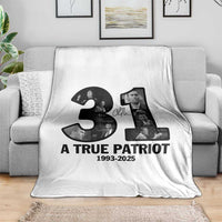 Freedom Number 31 Tribute Graphic Throw Blanket Thank You Charlie Kirk A True Patriot Memorial - Wonder Print Shop