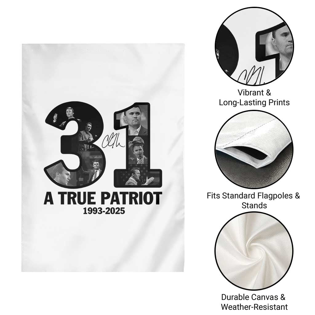 Freedom Number 31 Tribute Graphic Garden Flag Thank You Charlie Kirk A True Patriot Memorial - Wonder Print Shop