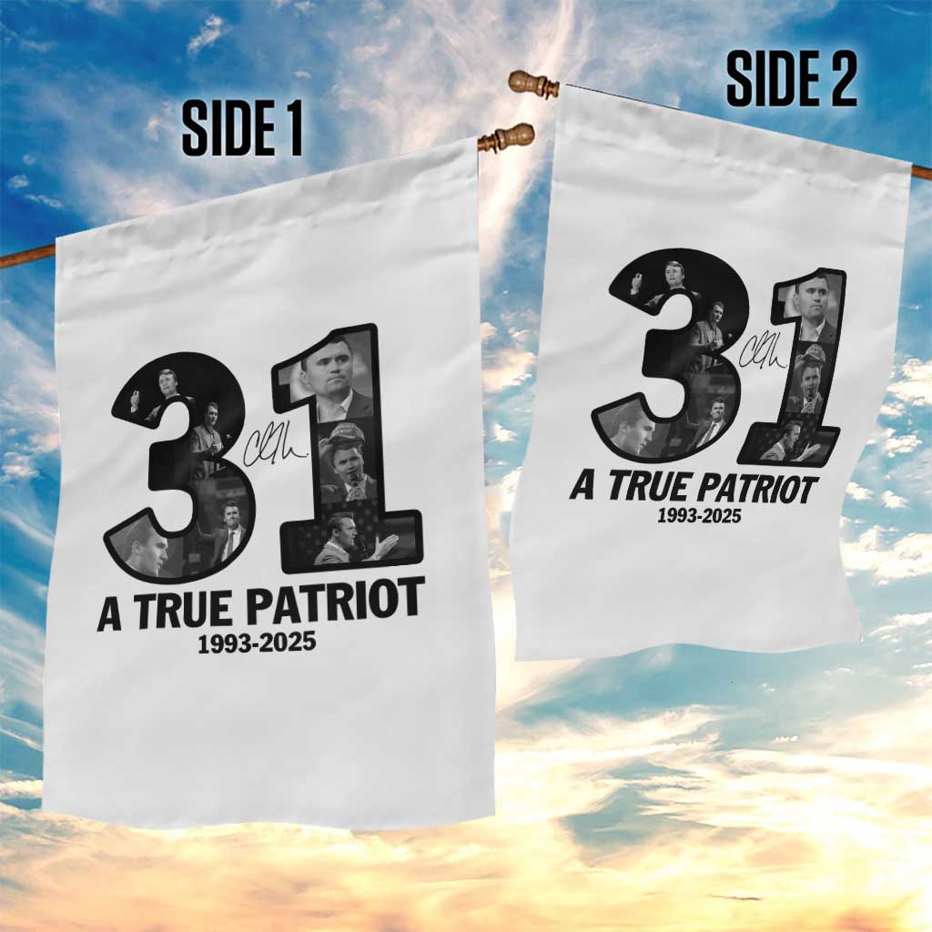Freedom Number 31 Tribute Graphic Garden Flag Thank You Charlie Kirk A True Patriot Memorial - Wonder Print Shop