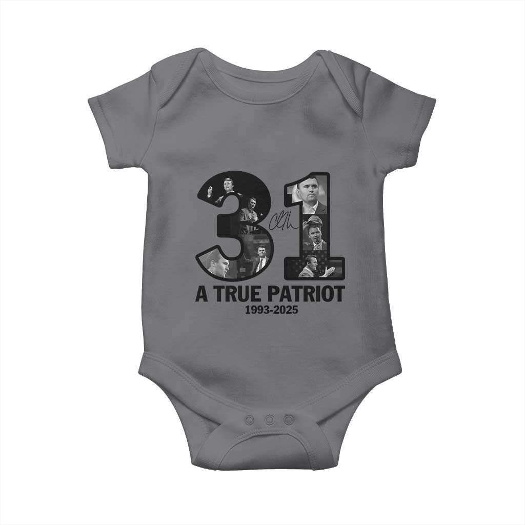 Freedom Number 31 Tribute Graphic Baby Onesie Thank You Charlie Kirk A True Patriot Memorial - Wonder Print Shop
