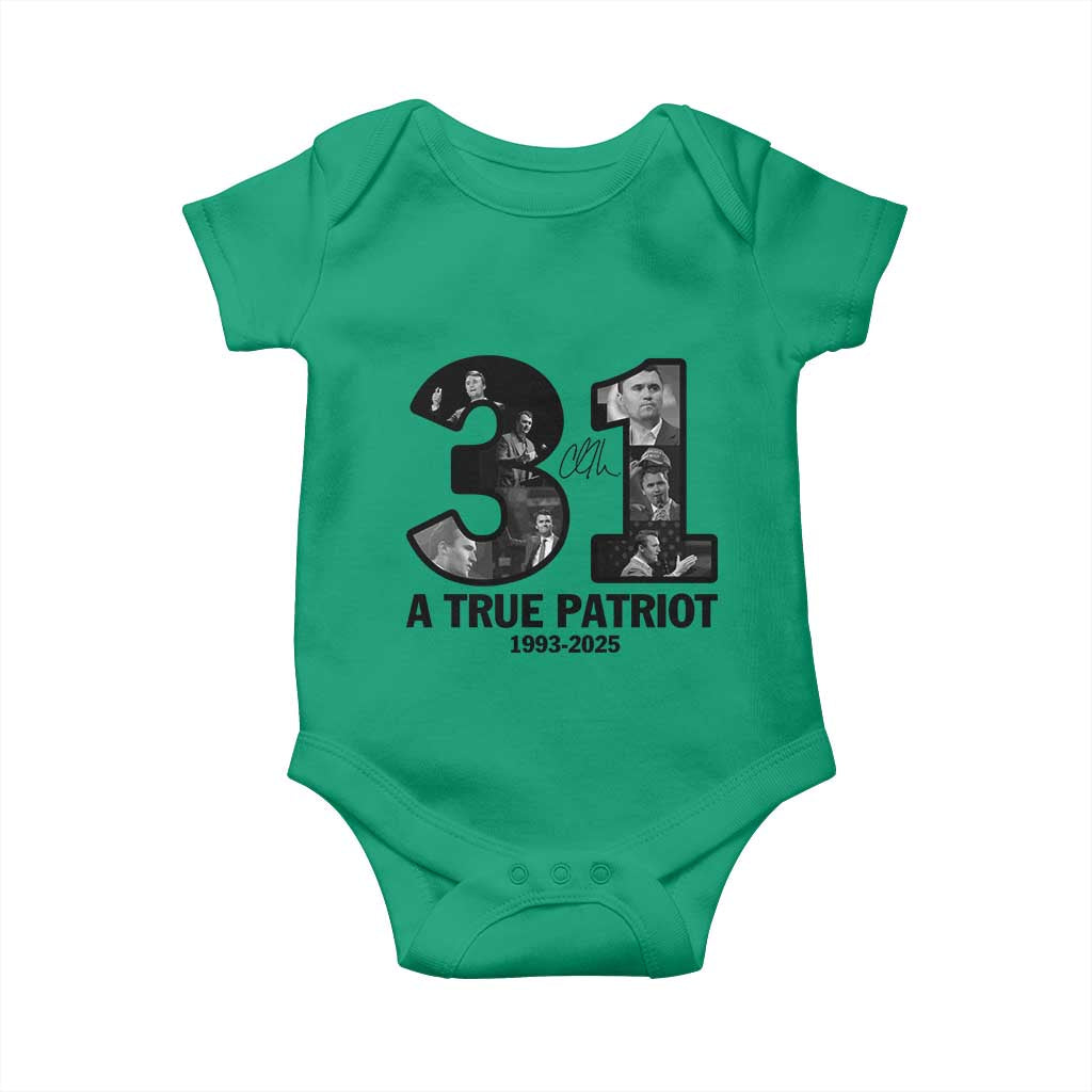 Freedom Number 31 Tribute Graphic Baby Onesie Thank You Charlie Kirk A True Patriot Memorial - Wonder Print Shop