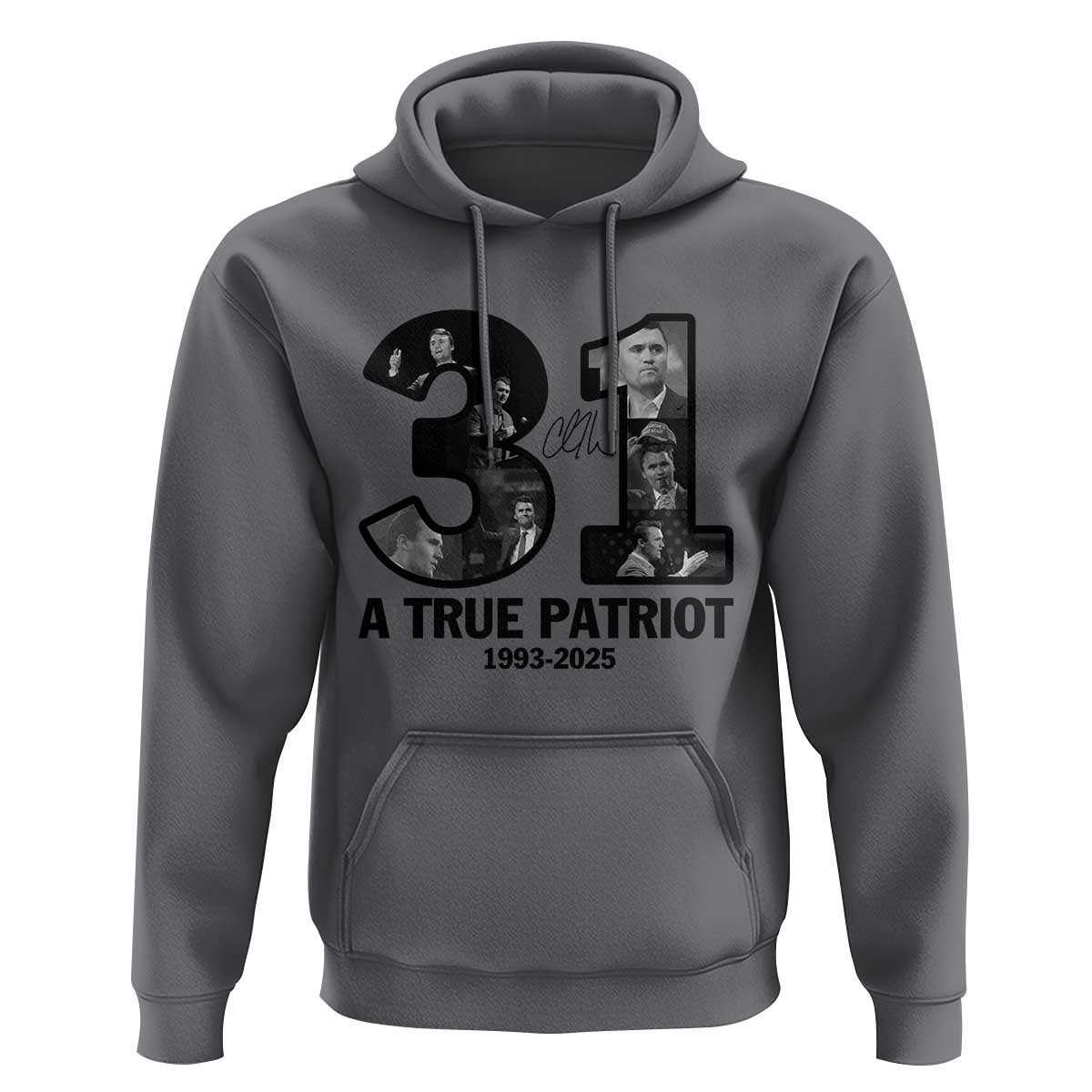 Freedom Number 31 Tribute Graphic Hoodie Thank You Charlie Kirk A True Patriot Memorial - Wonder Print Shop