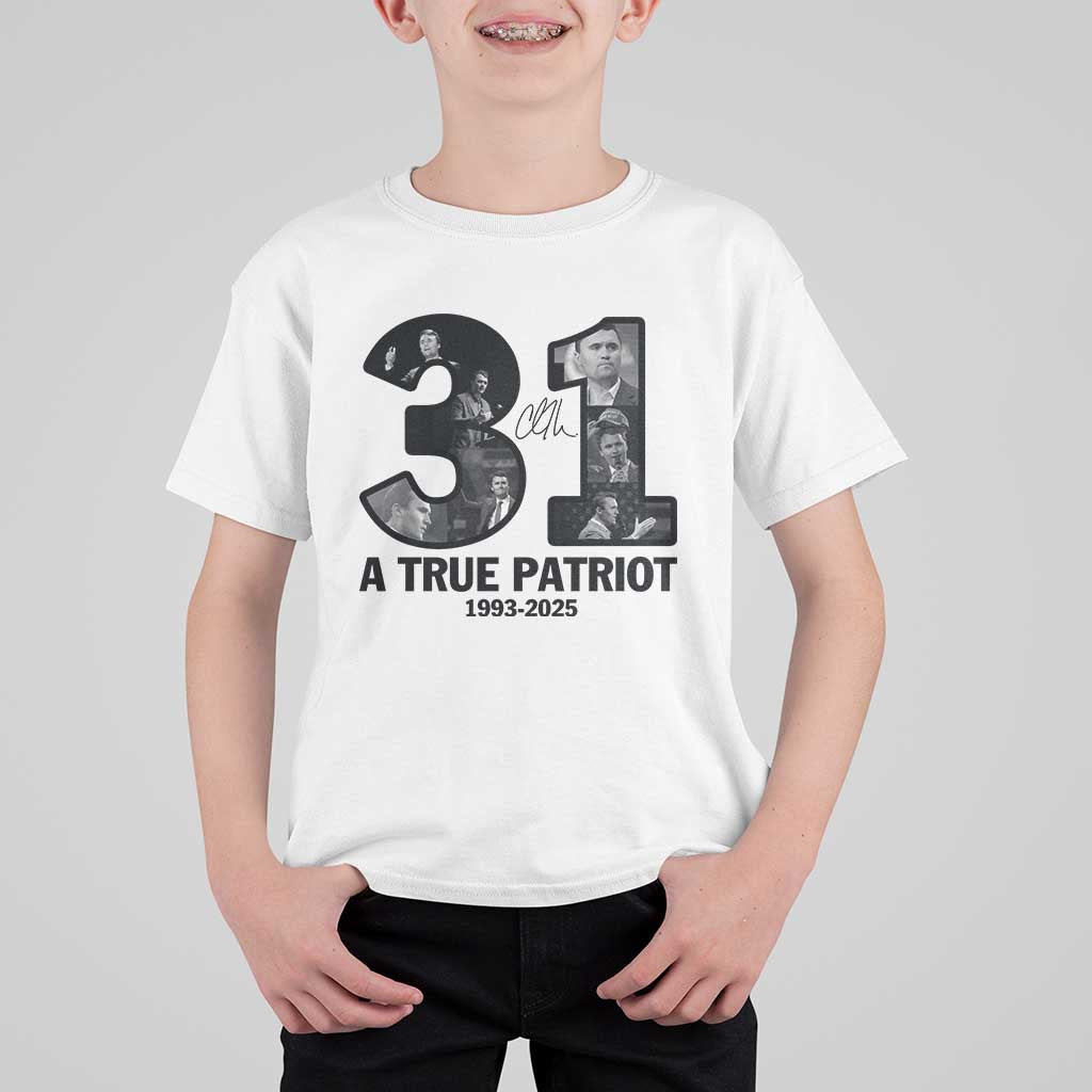 Freedom Number 31 Tribute Graphic T Shirt For Kid Thank You Charlie Kirk A True Patriot Memorial - Wonder Print Shop