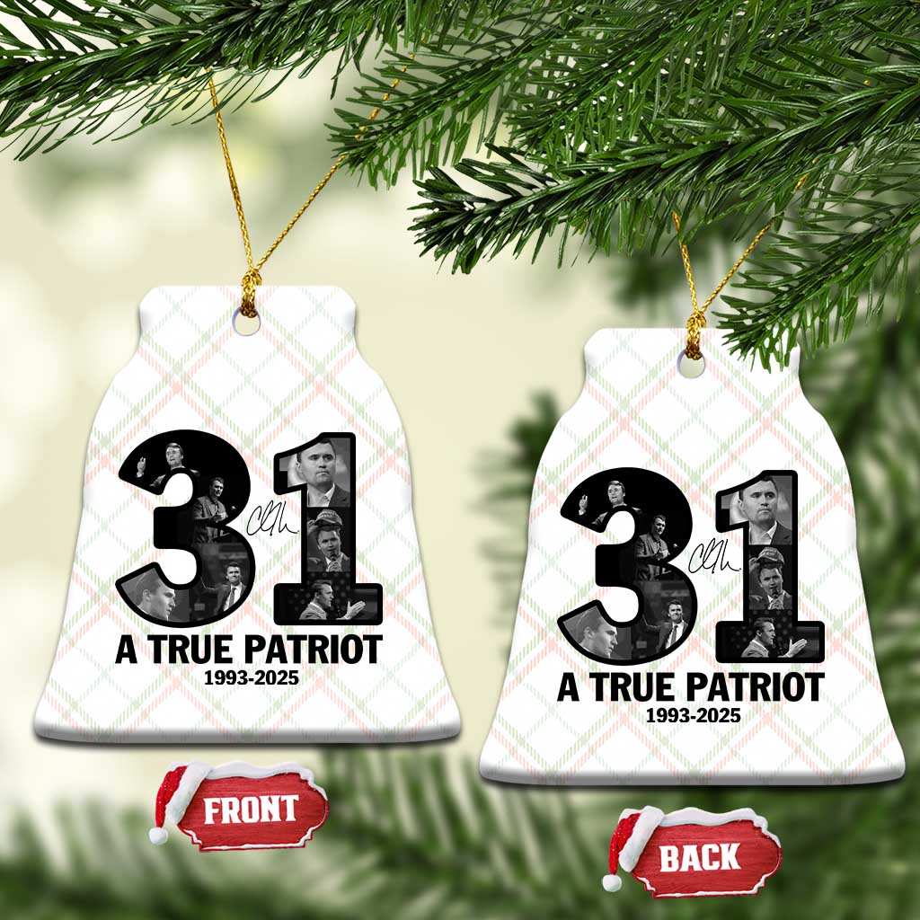 Freedom Number 31 Tribute Graphic Ceramic Ornament Thank You Charlie Kirk A True Patriot Memorial - Wonder Print Shop