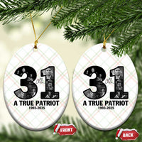 Freedom Number 31 Tribute Graphic Ceramic Ornament Thank You Charlie Kirk A True Patriot Memorial - Wonder Print Shop