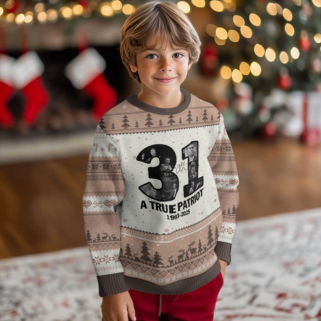 Freedom Number 31 Tribute Graphic Ugly Christmas Sweater Thank You Charlie Kirk A True Patriot Memorial - Wonder Print Shop