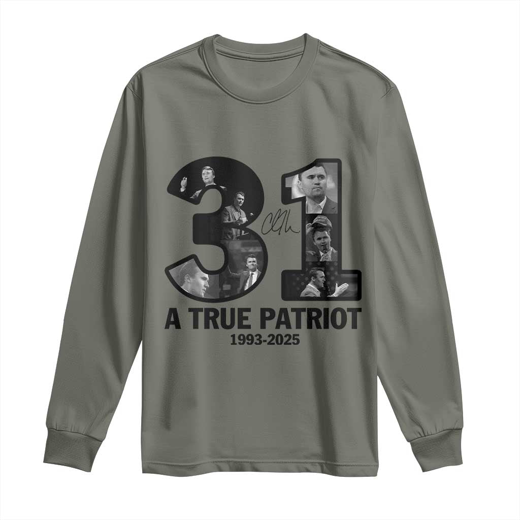 Freedom Number 31 Tribute Graphic Long Sleeve Shirt Thank You Charlie Kirk A True Patriot Memorial - Wonder Print Shop