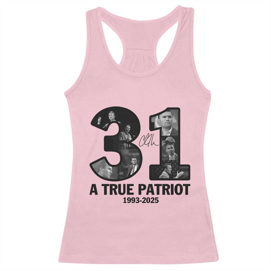 Freedom Number 31 Tribute Graphic Racerback Tank Top Thank You Charlie Kirk A True Patriot Memorial - Wonder Print Shop