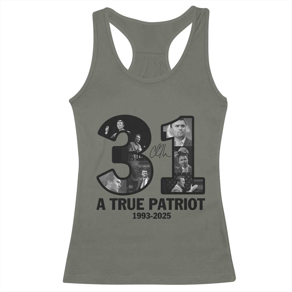 Freedom Number 31 Tribute Graphic Racerback Tank Top Thank You Charlie Kirk A True Patriot Memorial - Wonder Print Shop