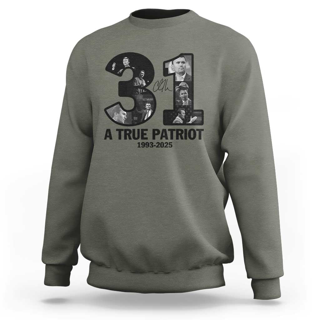 Freedom Number 31 Tribute Graphic Sweatshirt Thank You Charlie Kirk A True Patriot Memorial - Wonder Print Shop