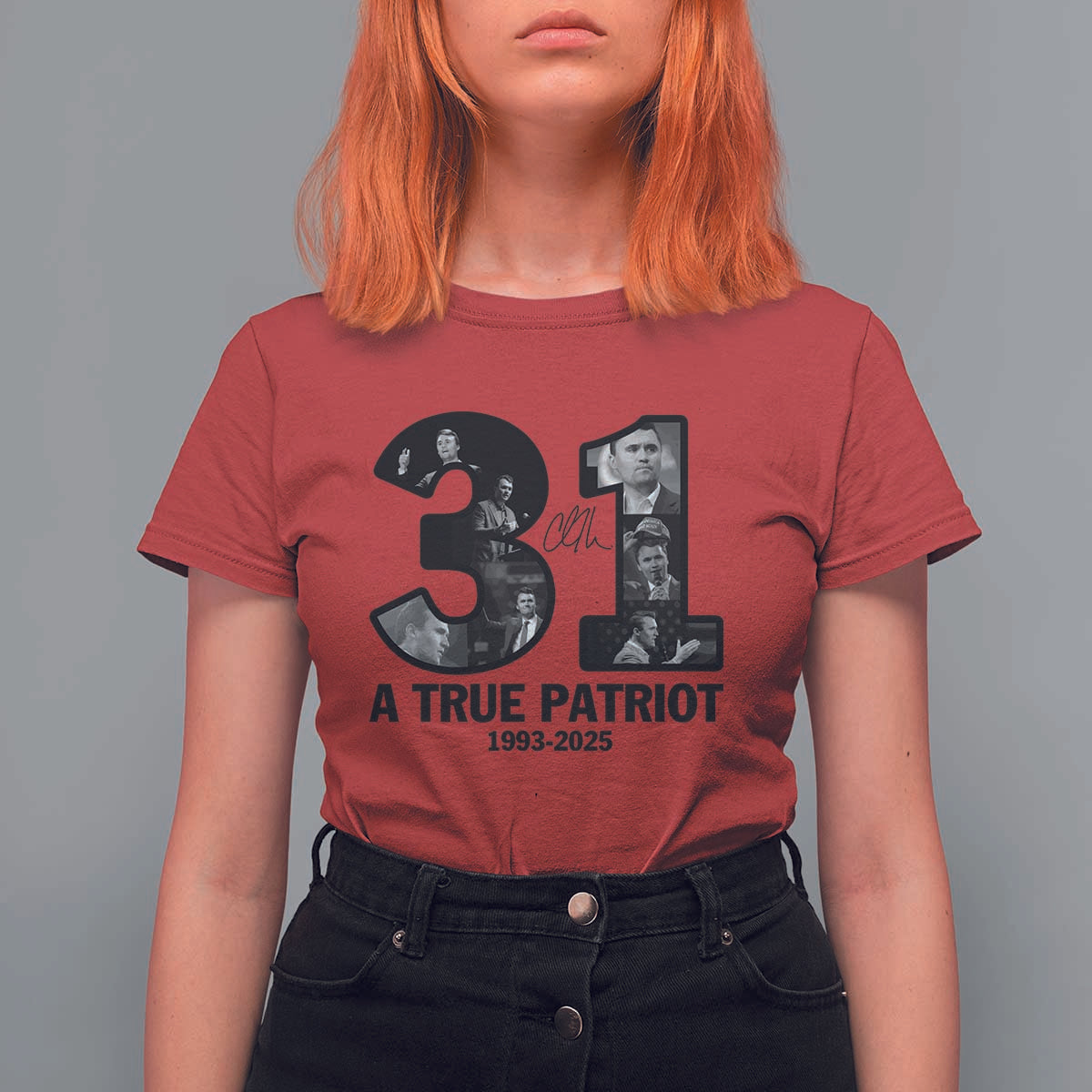 Freedom Number 31 Tribute Graphic T Shirt For Women Thank You Charlie Kirk A True Patriot Memorial - Wonder Print Shop