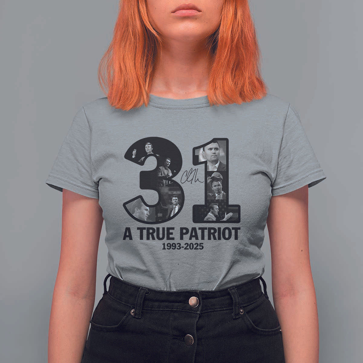 Freedom Number 31 Tribute Graphic T Shirt For Women Thank You Charlie Kirk A True Patriot Memorial - Wonder Print Shop