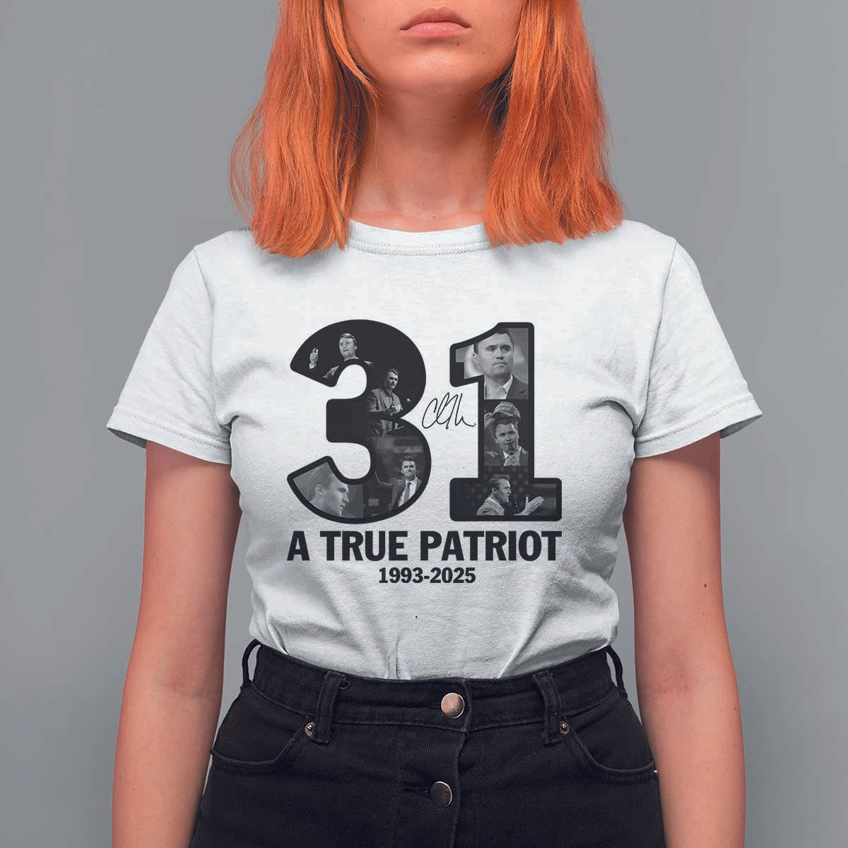 Freedom Number 31 Tribute Graphic T Shirt For Women Thank You Charlie Kirk A True Patriot Memorial - Wonder Print Shop