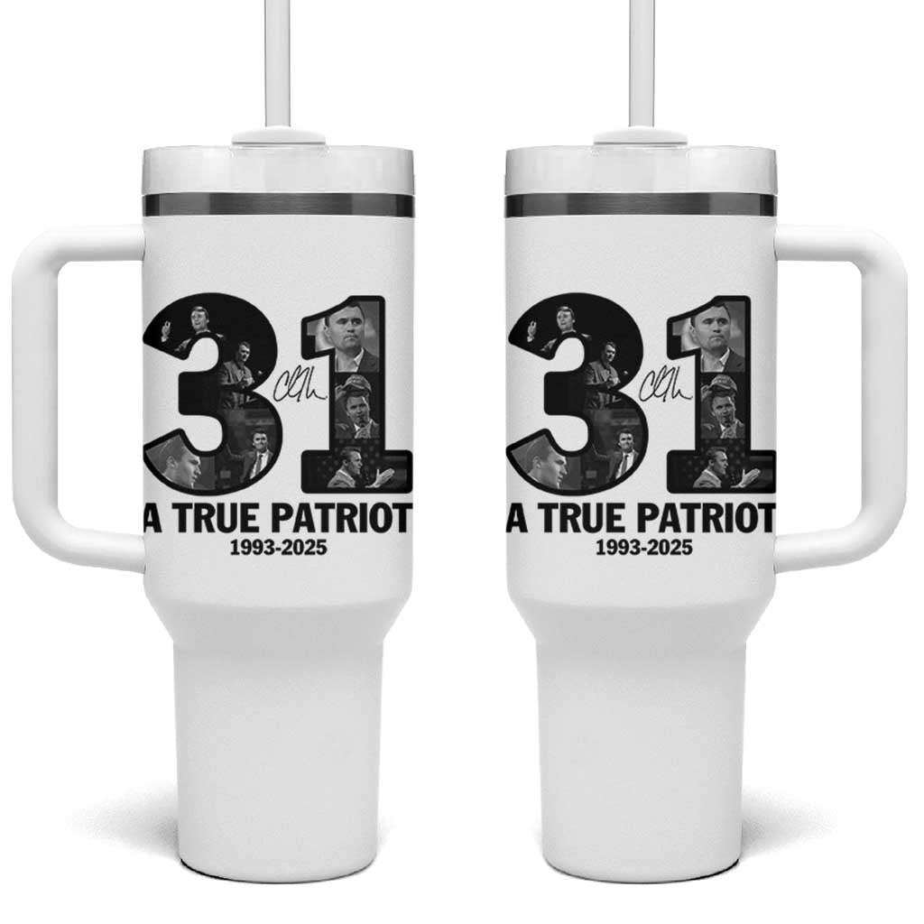 Freedom Number 31 Tribute Graphic Tumbler With Handle Thank You Charlie Kirk A True Patriot Memorial - Wonder Print Shop