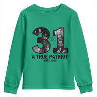 Freedom Number 31 Tribute Graphic Youth Sweatshirt Thank You Charlie Kirk A True Patriot Memorial - Wonder Print Shop