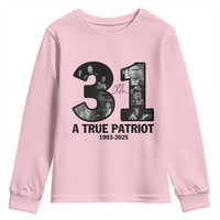 Freedom Number 31 Tribute Graphic Youth Sweatshirt Thank You Charlie Kirk A True Patriot Memorial - Wonder Print Shop