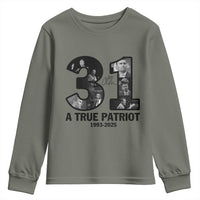 Freedom Number 31 Tribute Graphic Youth Sweatshirt Thank You Charlie Kirk A True Patriot Memorial - Wonder Print Shop