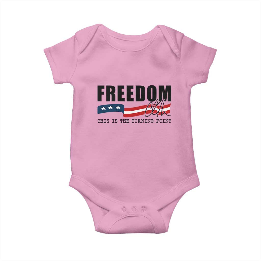 Freedom This Is The Turning Point Baby Onesie True Patriot Liberty Defender American Flag - Wonder Print Shop