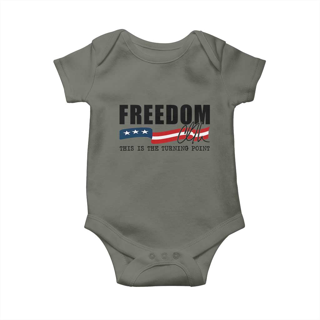 Freedom This Is The Turning Point Baby Onesie True Patriot Liberty Defender American Flag - Wonder Print Shop
