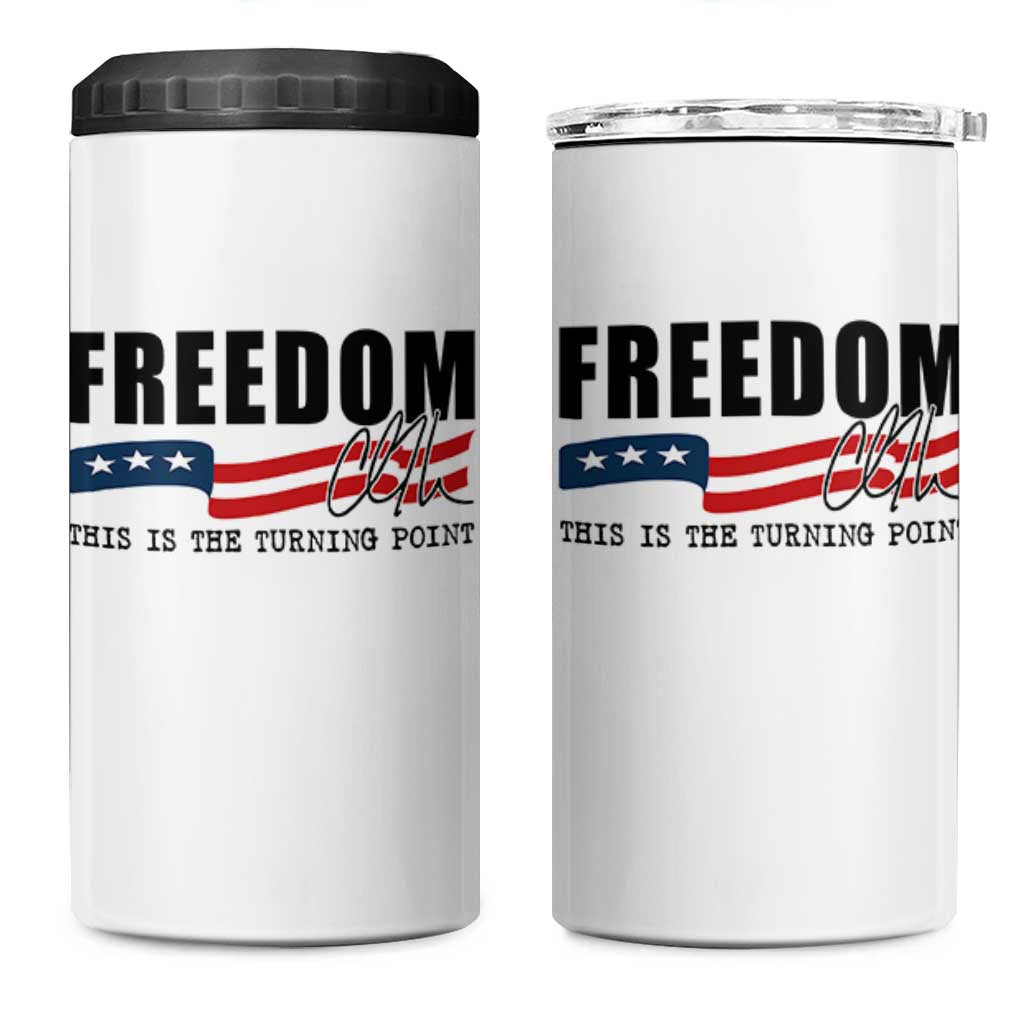 Freedom This Is The Turning Point 4 in 1 Can Cooler Tumbler True Patriot Liberty Defender American Flag - Wonder Print Shop