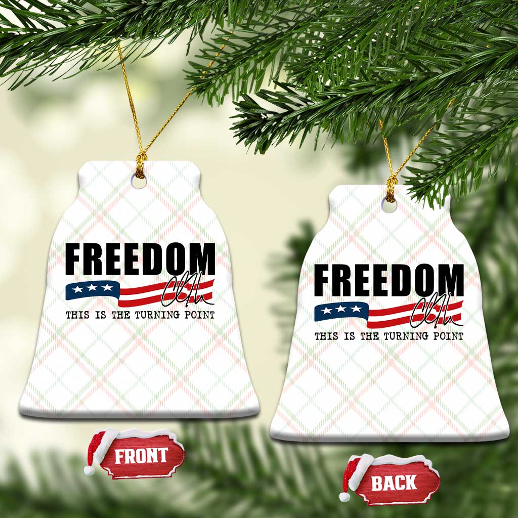Freedom This Is The Turning Point Ceramic Ornament True Patriot Liberty Defender American Flag - Wonder Print Shop