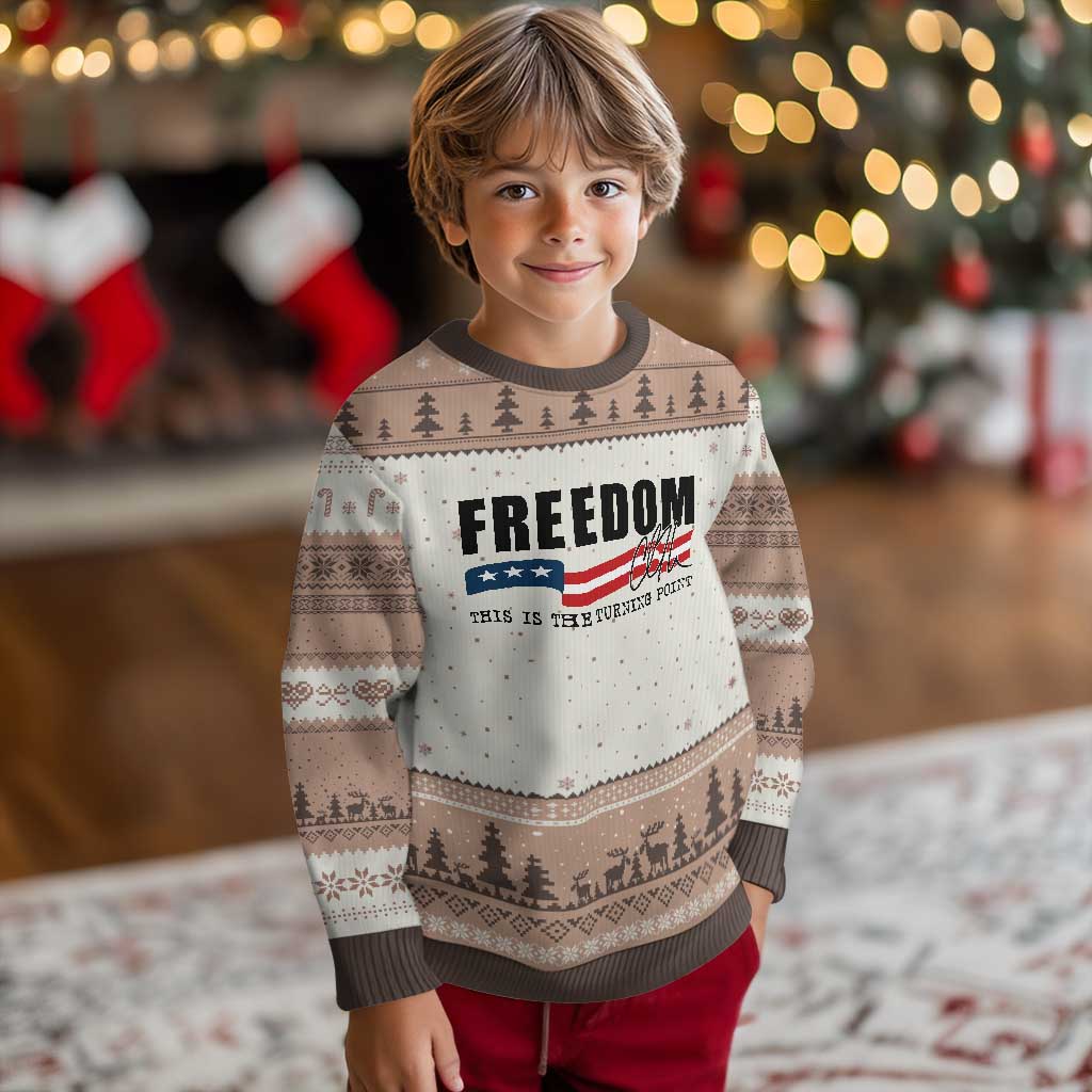 Freedom This Is The Turning Point Ugly Christmas Sweater True Patriot Liberty Defender American Flag - Wonder Print Shop