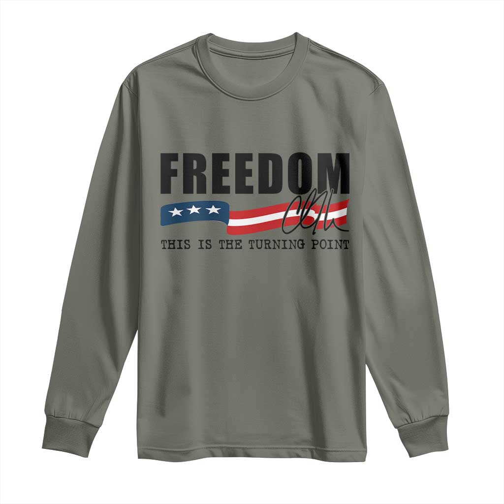 Freedom This Is The Turning Point Long Sleeve Shirt True Patriot Liberty Defender American Flag - Wonder Print Shop