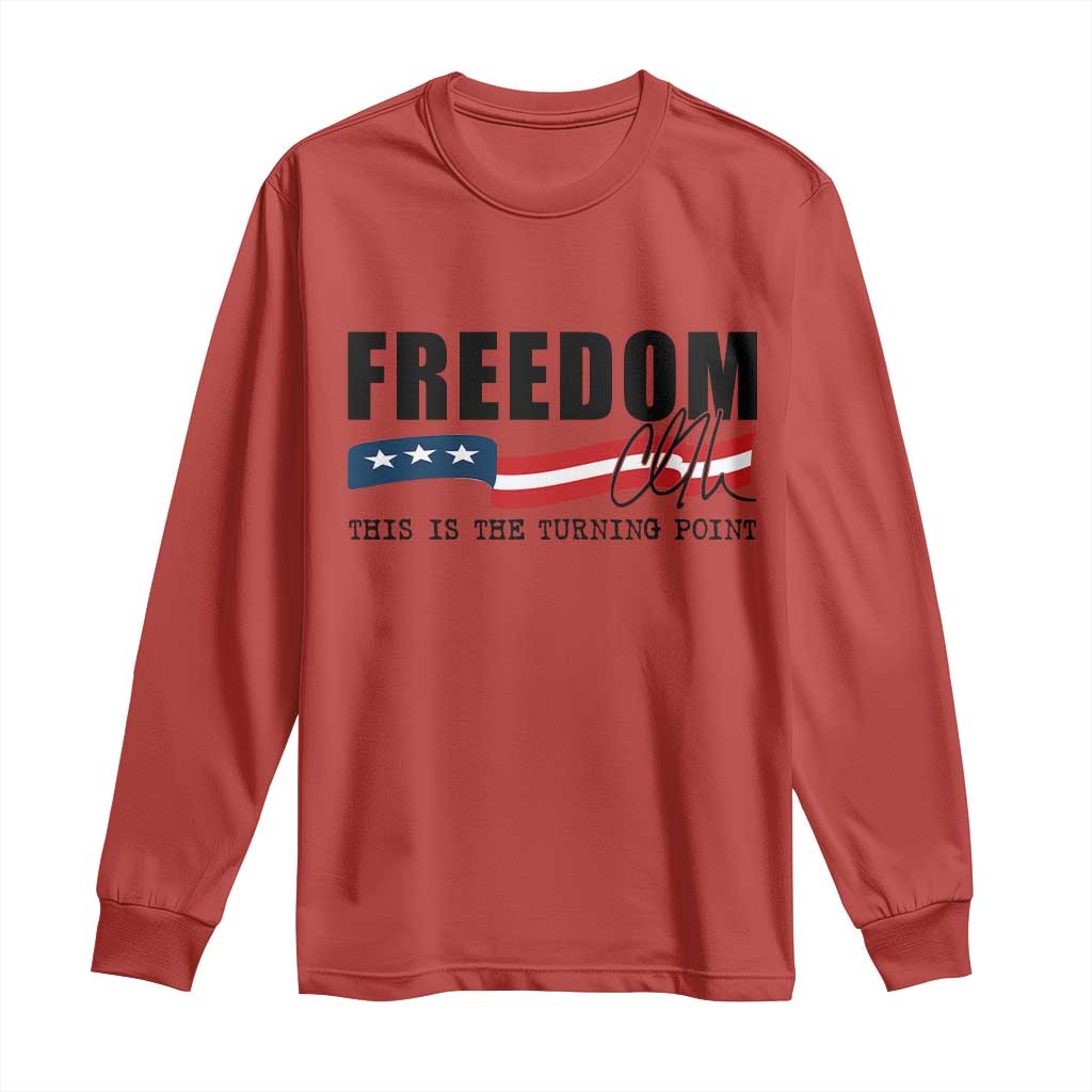 Freedom This Is The Turning Point Long Sleeve Shirt True Patriot Liberty Defender American Flag - Wonder Print Shop