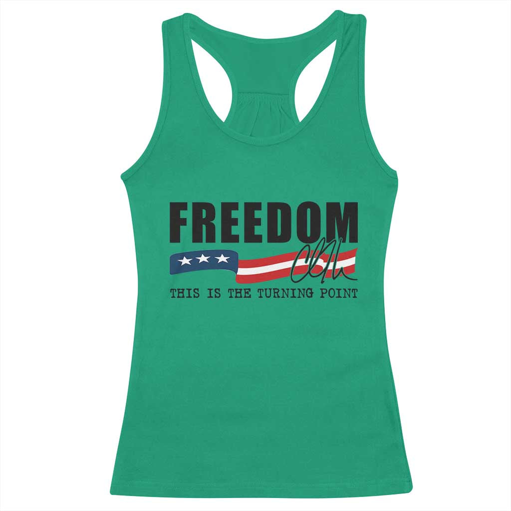 Freedom This Is The Turning Point Racerback Tank Top True Patriot Liberty Defender American Flag - Wonder Print Shop