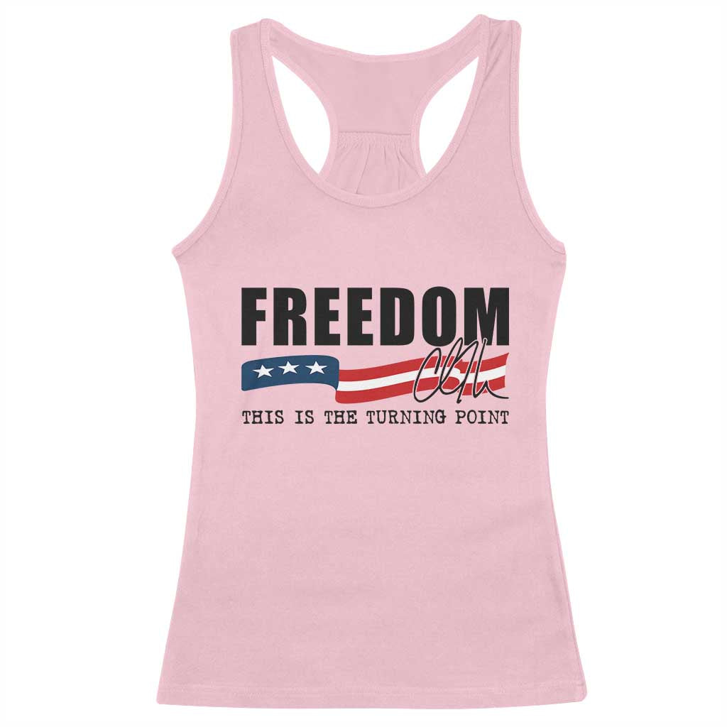 Freedom This Is The Turning Point Racerback Tank Top True Patriot Liberty Defender American Flag - Wonder Print Shop