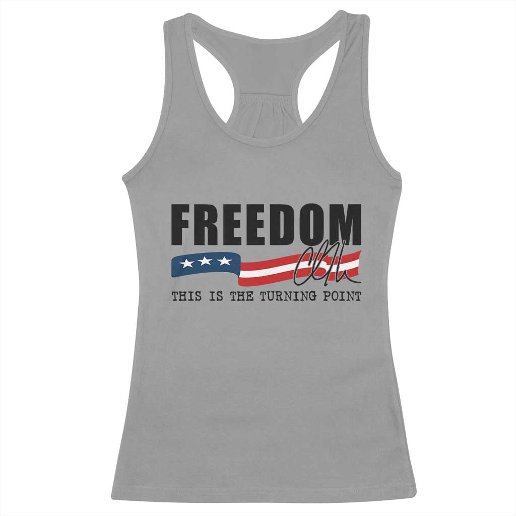 Freedom This Is The Turning Point Racerback Tank Top True Patriot Liberty Defender American Flag - Wonder Print Shop