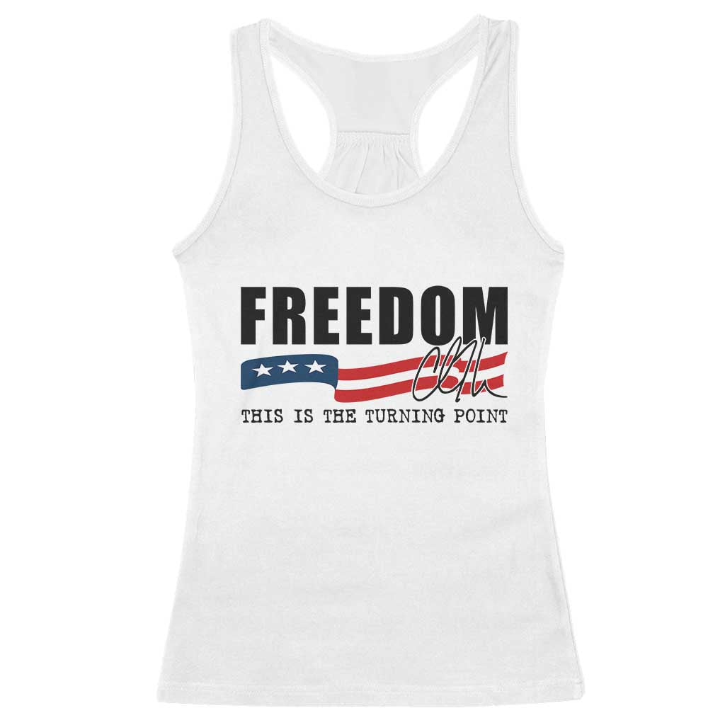 Freedom This Is The Turning Point Racerback Tank Top True Patriot Liberty Defender American Flag - Wonder Print Shop