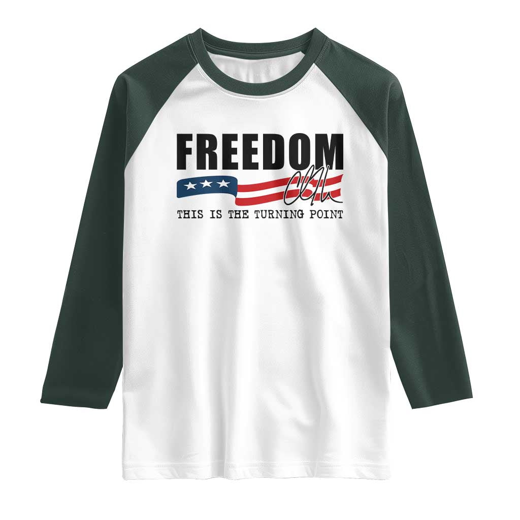 Freedom This Is The Turning Point Raglan Shirt True Patriot Liberty Defender American Flag - Wonder Print Shop