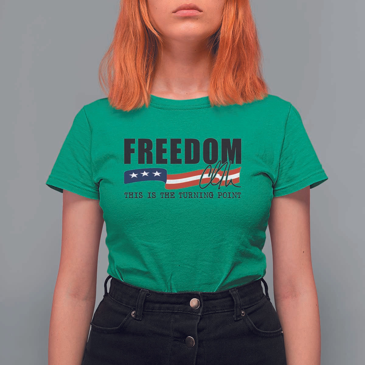 Freedom This Is The Turning Point T Shirt For Women True Patriot Liberty Defender American Flag - Wonder Print Shop