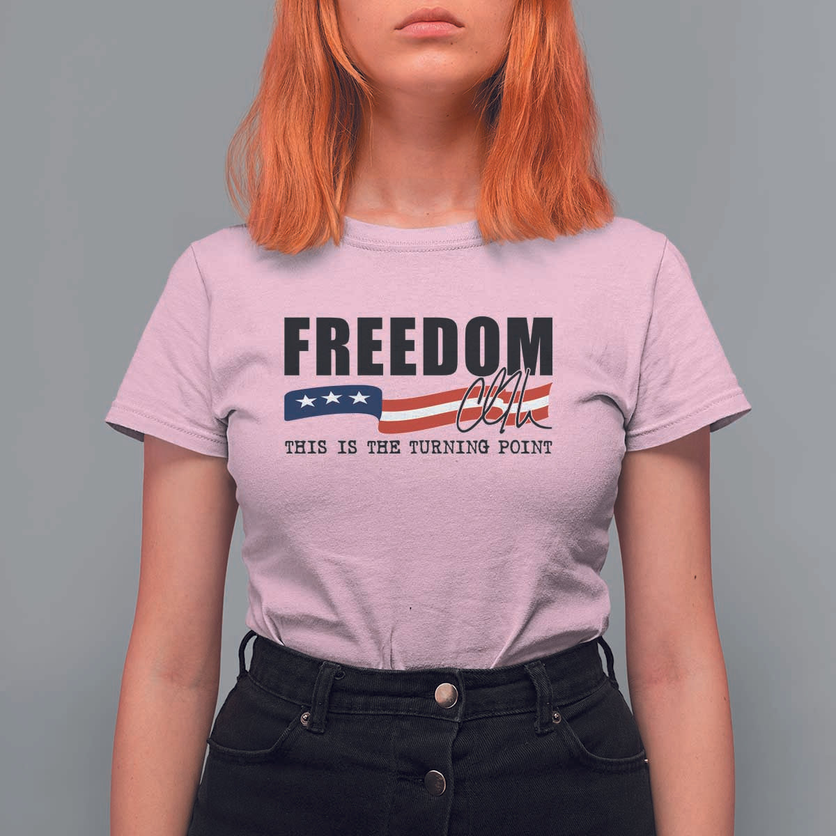 Freedom This Is The Turning Point T Shirt For Women True Patriot Liberty Defender American Flag - Wonder Print Shop