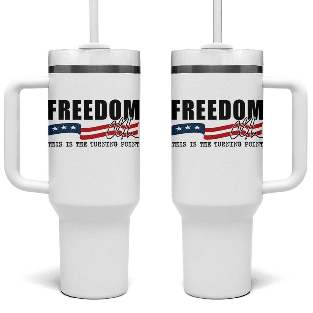 Freedom This Is The Turning Point Tumbler With Handle True Patriot Liberty Defender American Flag - Wonder Print Shop