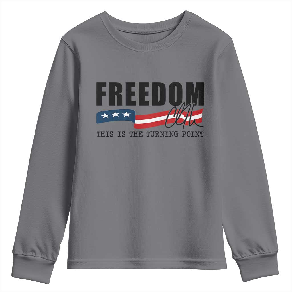 Freedom This Is The Turning Point Youth Sweatshirt True Patriot Liberty Defender American Flag - Wonder Print Shop