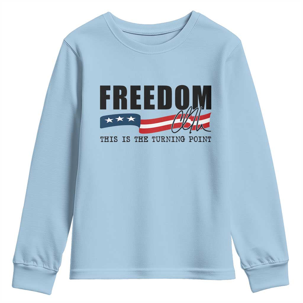 Freedom This Is The Turning Point Youth Sweatshirt True Patriot Liberty Defender American Flag - Wonder Print Shop