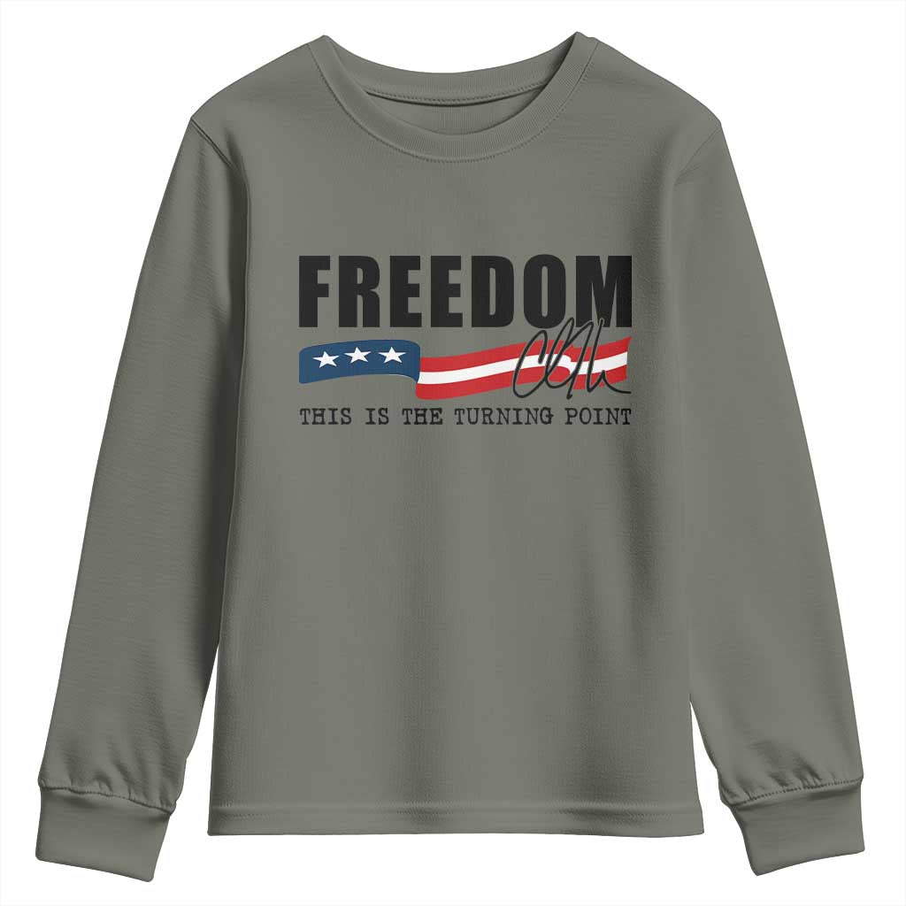 Freedom This Is The Turning Point Youth Sweatshirt True Patriot Liberty Defender American Flag - Wonder Print Shop