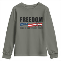 Freedom This Is The Turning Point Youth Sweatshirt True Patriot Liberty Defender American Flag - Wonder Print Shop