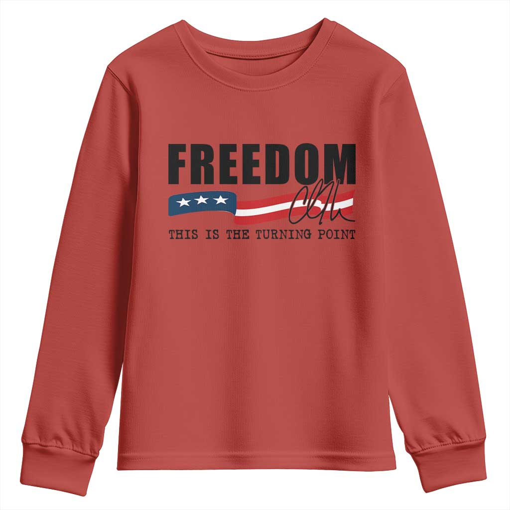 Freedom This Is The Turning Point Youth Sweatshirt True Patriot Liberty Defender American Flag - Wonder Print Shop